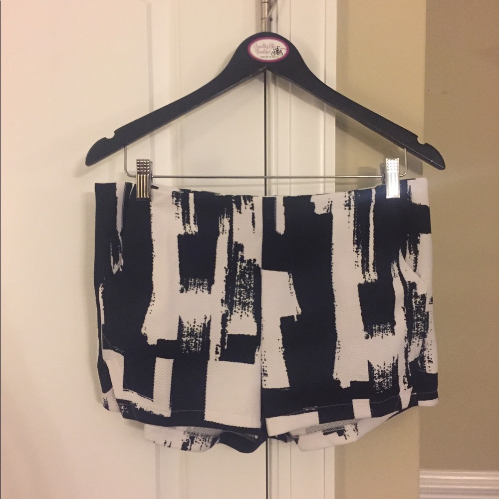 Black Abstract Shorts